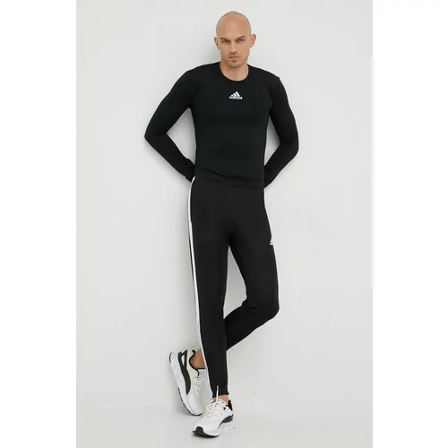 Adidas Majica z dolgimi rokavi za vadbo črna barva