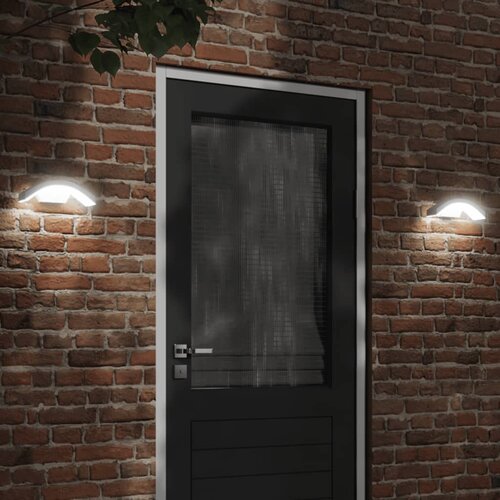 vidaXL Zunanje LED stenske senzorske svetilke bela tlačno lit aluminij Cene