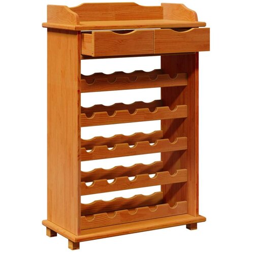 VidaXL Stalak za vino 90x60x30 cm od čvrstog borovog drveta Slike