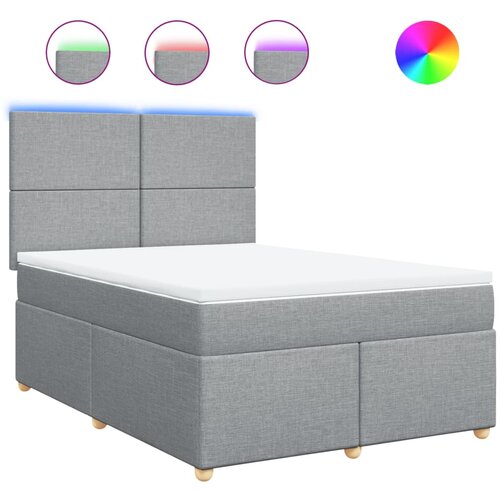 Maison Chic Box spring posteljni - Vzmetna postelja z vzmetnico svetlo siv 140x190 cm blago SL4498, (21900417) Cene