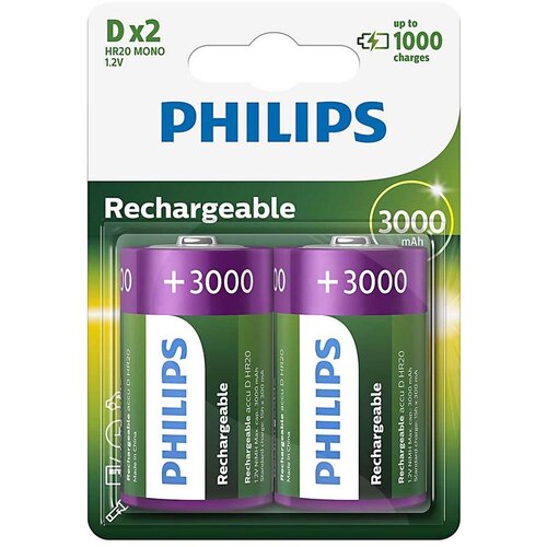 Philips R20B2A300/10 - 2 kom Punjive D baterije MULTILIFE NiMH/1,2V/3000 mAh Cene