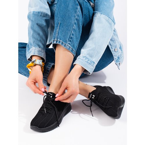 SHELOVET Lightweight Women&amp;#039;s Textile Sports Shoes Black Slike
