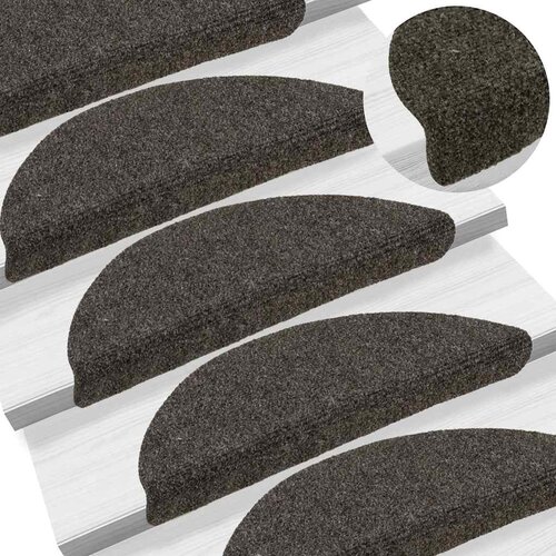  Prostirke za stepenice, samoljepljive, 20 kom 56x17x3 cm, antracit, poluokrugle Slike