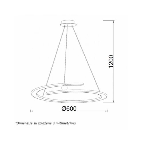 Luna 262 luster 60W 3000K mesing Cene