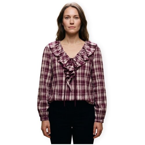 Only Topi &amp;amp; Bluze Top Nimu Kanika - Fig/Fig Checks Bordo Slike