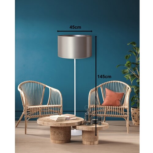  duolla - podna lampa cannes 1xE27/15W/230V prečnik 45 cm srebrna/bela Slike