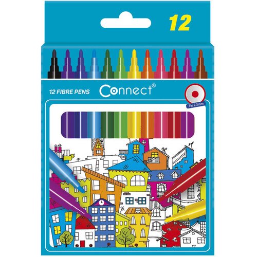  &amp;Scaron;olski flomaster 12 barv Connect blister Slike