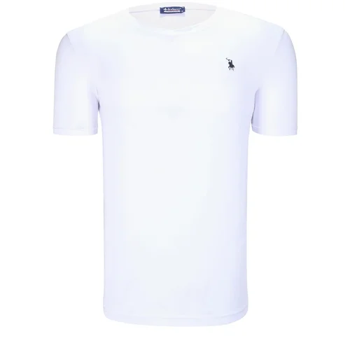 Dewberry T8568 V-NECK MEN'S T-SHIRT-PLAIN WHITE