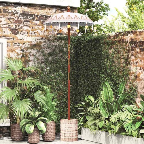 VidaXL baline&amp;scaron;ki parasol krema 95-100 cm pamuk, solidno drvo Slike