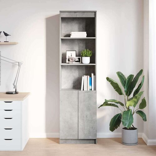 VidaXL Visoka omara betonsko siva 50x35x180 cm inženirski les Slike