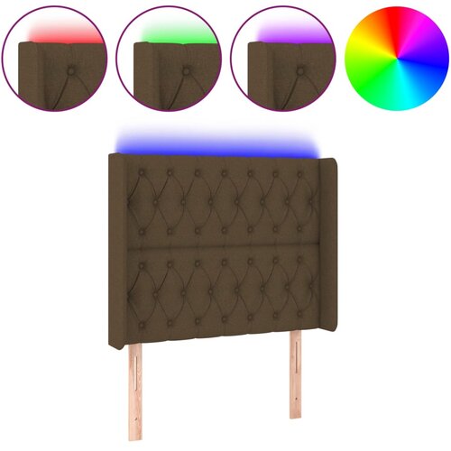 Maison Chic led posteljno vzglavje - vzglavna omarica - nočna omarica temno rjavo 103x16x118/128 cm blago, (21712800) Cene