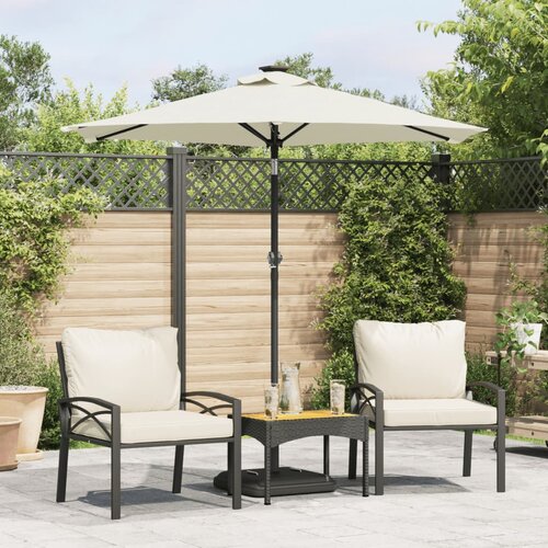 VidaXL Vrtni suncobran s čeličnom &amp;scaron;ipkom bijeli 225 x 225 x 212 cm Slike