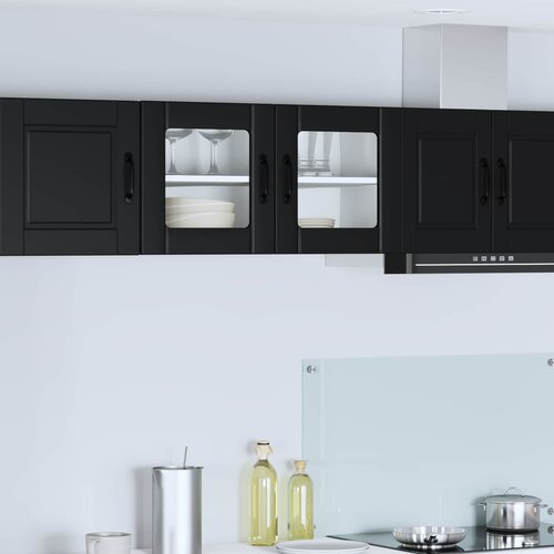  Zidni stakleni ormar Crna 80 x 31 x 40 cm Konstruirano drvo Slike