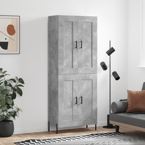 vidaXL Visoka komoda betonsko siva 69,5x34x180 cm inženirski les Cene