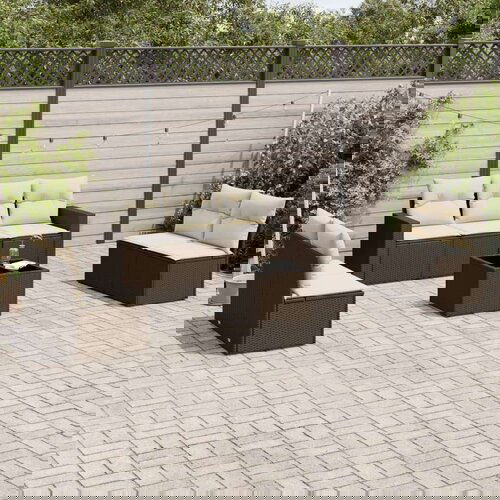  8-dijelni set vrtnih sofa s jastucima smeđi od poliratana Cijene