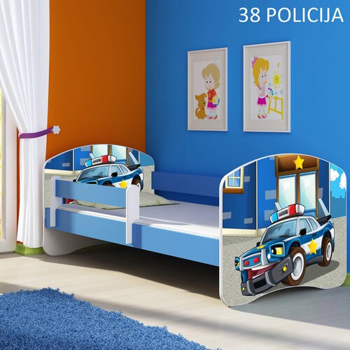  Dječji krevet ACMA s motivom, bočna plava 160x80 cm 38 Policija Cene