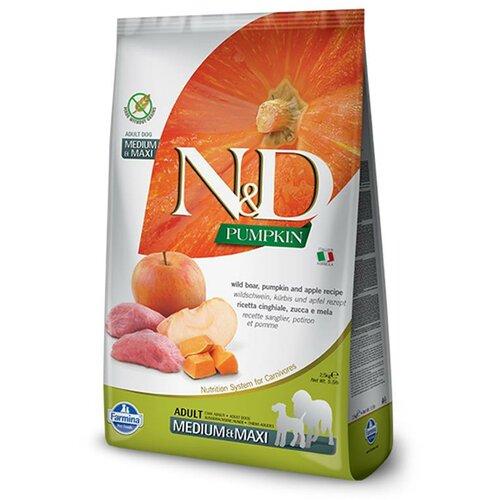 N&d suva hrana za pse pumpkin medium/maxi divlja svinja i jabuka 2,5kg Cene