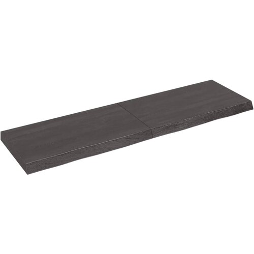 VidaXL Zidna polica tamnosmeđa 140x40x(2-6) cm od obrađene hrastovine Slike