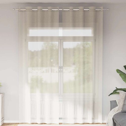 Voile zavjese s ušicama 2 kom krem 140x260 cm Cene