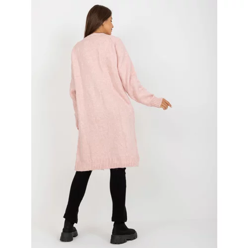 Fashion Hunters Light pink loose cardigan with pockets from RUE PARIS
