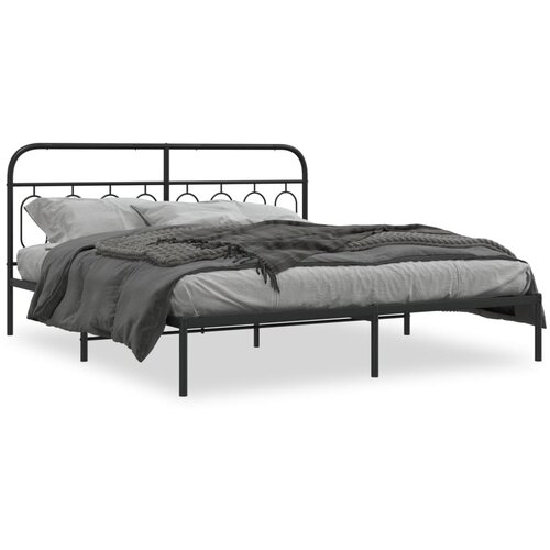 vidaXL Metalni okvir za krevet s uzglavljem crni 180x200 cm Cijene