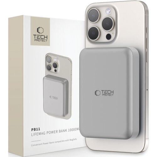 TECH-PROTECT POWER BANK PB11 LIFEMAG ZA MAGSAFE ZA IPHONE 13 14 15 10000MAH, (5000087101) Slike