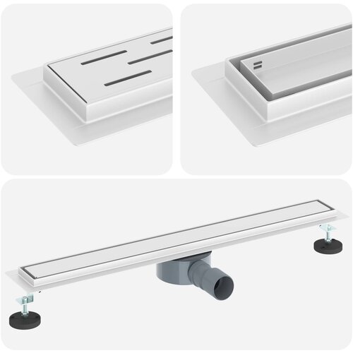 vidaXL Tu&scaron; odtok 2-v-1 z 360&deg; sifonom srebrna 70 cm, (5000112447) Cene