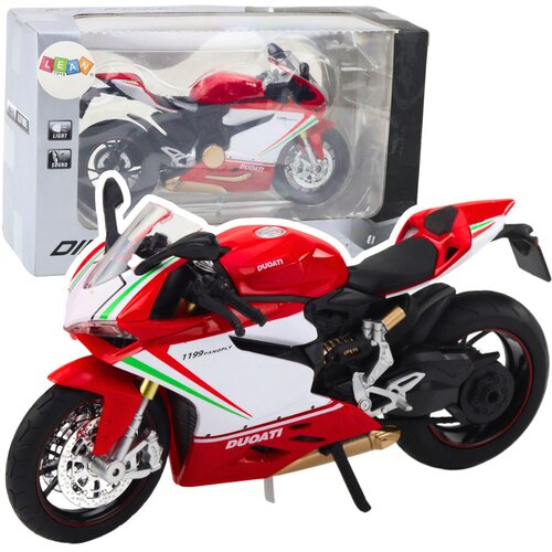 SPORTS Motorcycle Metal Red White Lights Sounds 1:12 Cijene