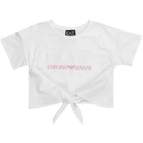 Ea7 Emporio Armani Majica ružičasta / bijela / prljavo bijela