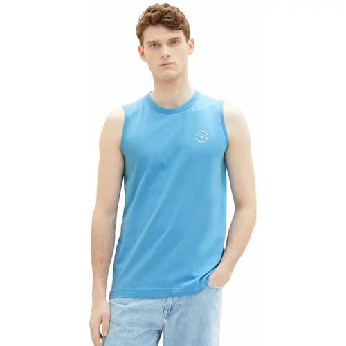 Tom Tailor Majica brez rokavov 1037261 Modra Regular Fit