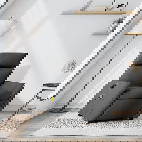 vidaXL Masažni naslanjač temno siv, blago Cene