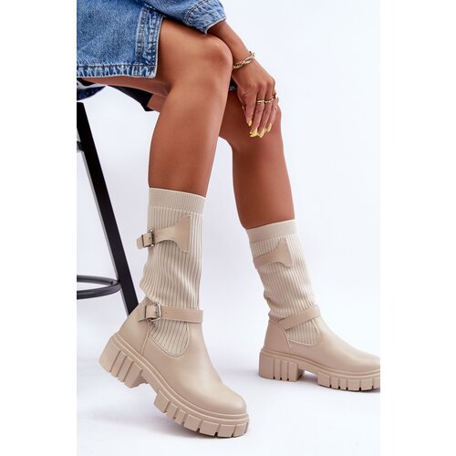 Boto Women's Socks with Boot Beige Abroze Cene
