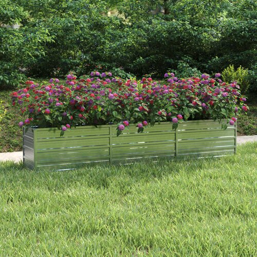 Furnova Visoka greda 240x40x45 cm pocinkano jeklo srebrna, (21921139) Slike