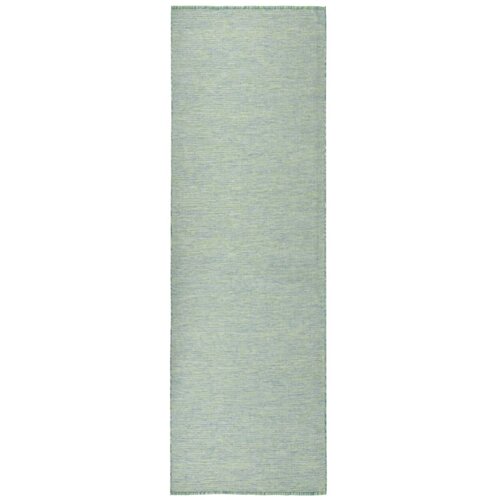 Vanjski tepih ravnog tkanja 80 x 250 cm tirkizni Slike