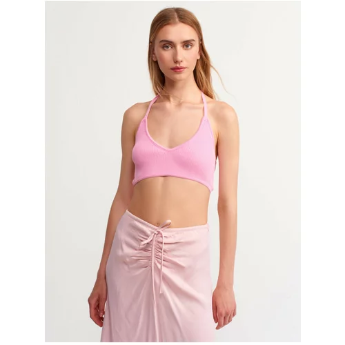 Dilvin 1061 Lace-Up Knitwear Bra-Pink