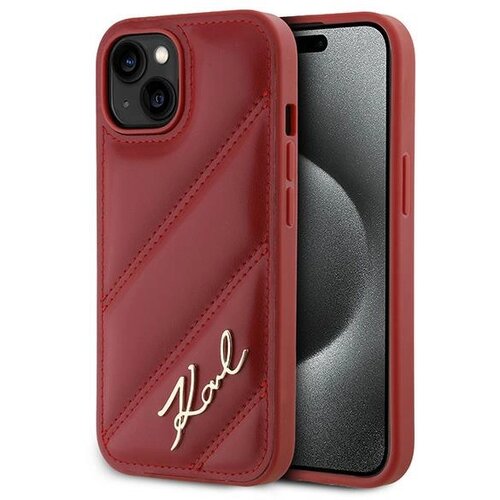 Karl Lagerfeld ETUI DIAGONAL QUILTED SCRIPT NA IPHONE 15 / 14 / 13 - CZERWONE, (21898458) Cene