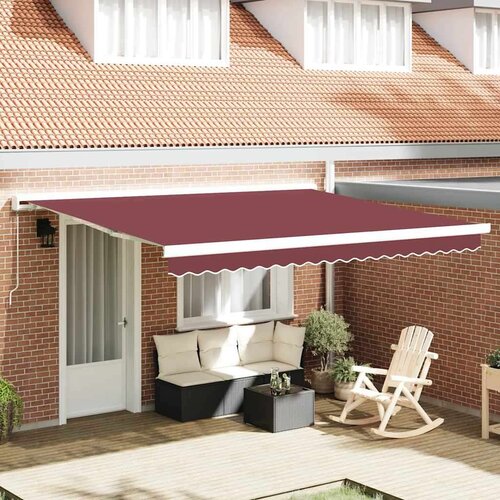 VidaXL Tenda na ručno uvlačenje bordo 400 x 300 cm Slike
