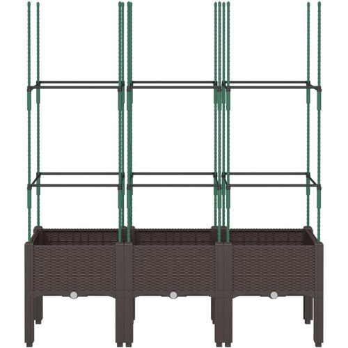  Vrtna sadilica s re&amp;scaron;etkom smeđa 120 x 40 x 142,5 cm PP Slike