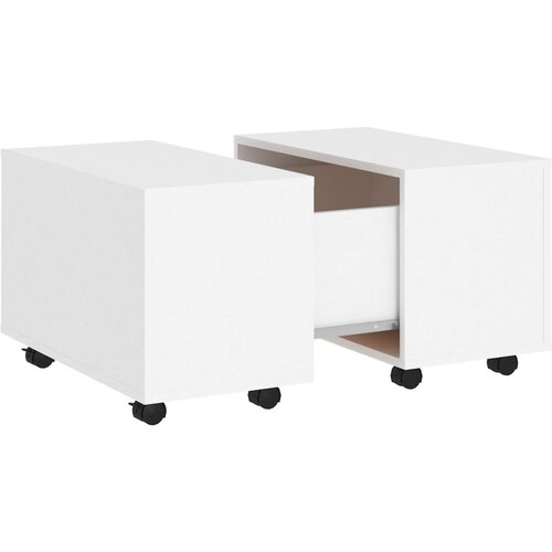 Maison Chic Klubska mizica - kavna mizica - Nizka mizica bela 60x60x38 cm iverna plošča, (21754151) Cene