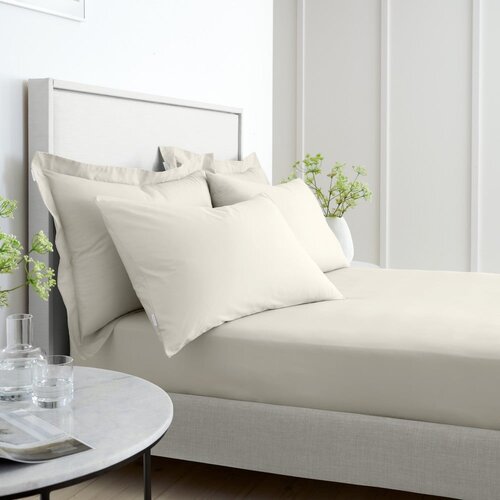 Bianca Bež plahta s gumom od pamučnog perkala 90x190 cm Cotton Percale &amp;ndash; Slike