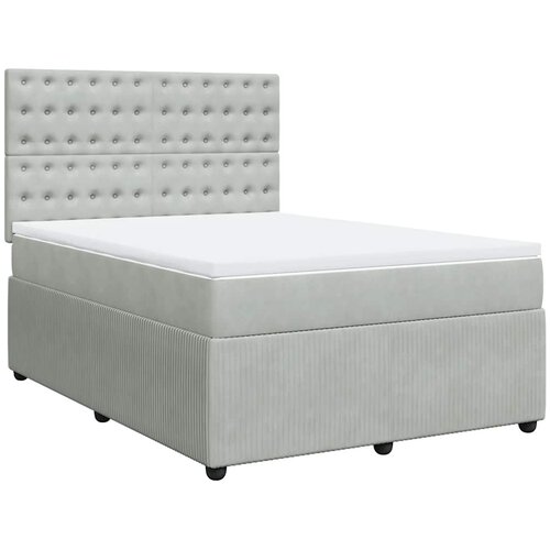  Krevet s oprugama i madracem svjetlosivi 140x200 cm bar&amp;scaron;unasti Slike