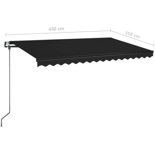  Automatska tenda sa senzorom za vjetar LED 450x350 cm antracit Slike