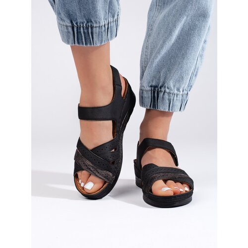 Shelvt Women's Black Velcro Sandals Cijene