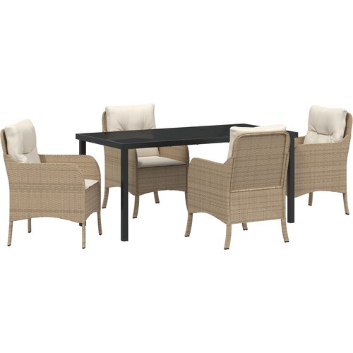 vidaXL 5-dijelni set vrtnih stolova s jastučićima bež poli ratan Cijene