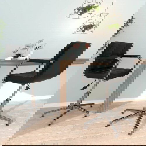 vidaXL Vrtljivi jedilni stoli 2 kosa črno umetno usnje Cene