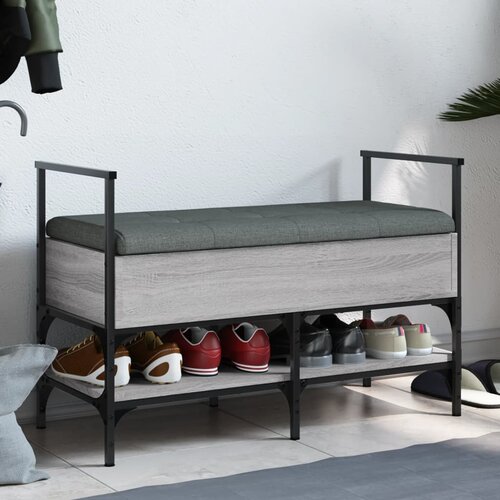  Klupa za cipele siva boja hrasta 85,5x42x57,5 cm drvena Cene