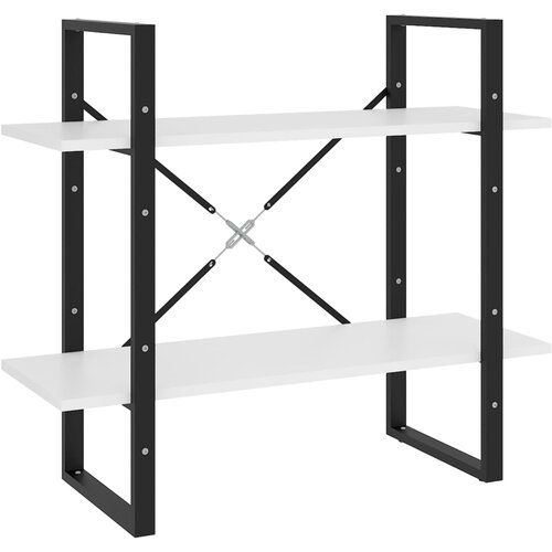 Maison Chic Knjižna omara - Knjižni regal 2-nadstropna bela 80x30x70 cm iverna plo&amp;scaron;ča, (21725554) Slike
