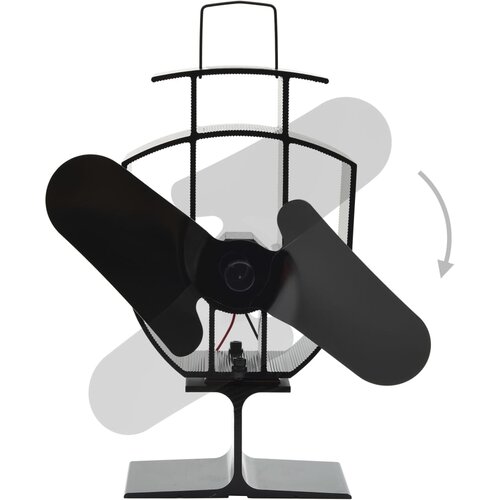  Ventilator za peć na toplinski pogon s 2 lopatice crni Slike