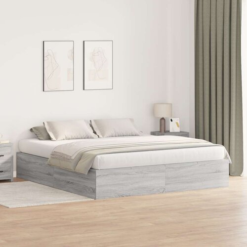  Krevet s prostorom za pohranu Siva Sonoma 200x200 cm Slike