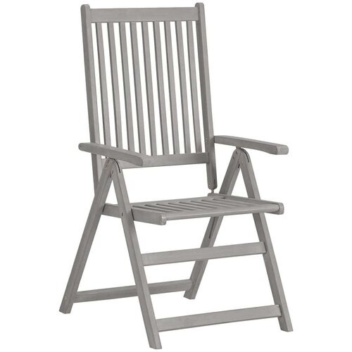  Nagibne vrtne stolice 4 kom sive od masivnog bagremovog drva Slike